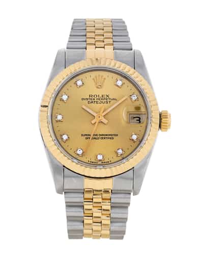 Pre Owned Rolex Mid Size Datejust 68273 Watch Watchfinder Co